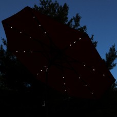 Sunnydaze 9 Foot Solar Powered LED Aluminum Patio Umbrella with Tilt & Crankt, Burnt Orange   567147542